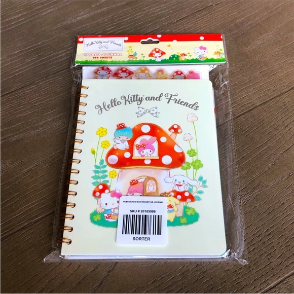 Hello Kitty Office Hello Kitty And Friends Mushroom Tabbed Journal